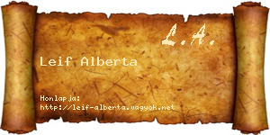 Leif Alberta névjegykártya